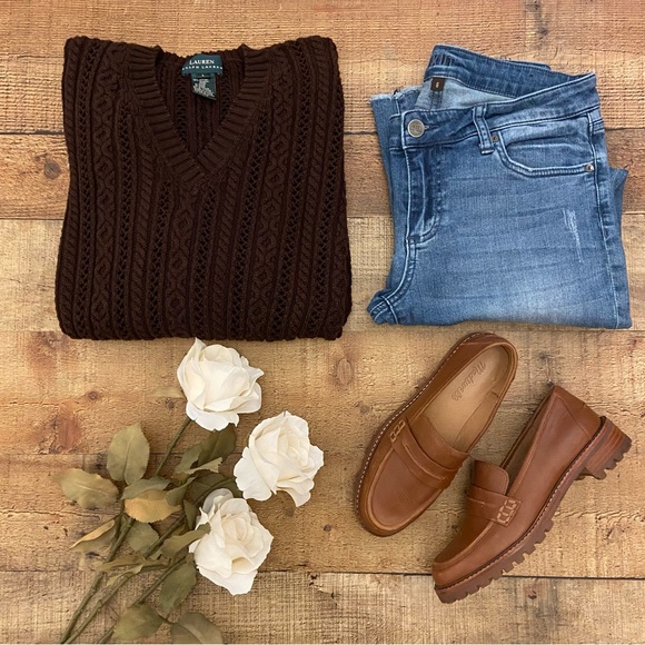 Lauren Ralph Lauren Dark Brown Cable Knit Sweater - Picture 4 of 10
